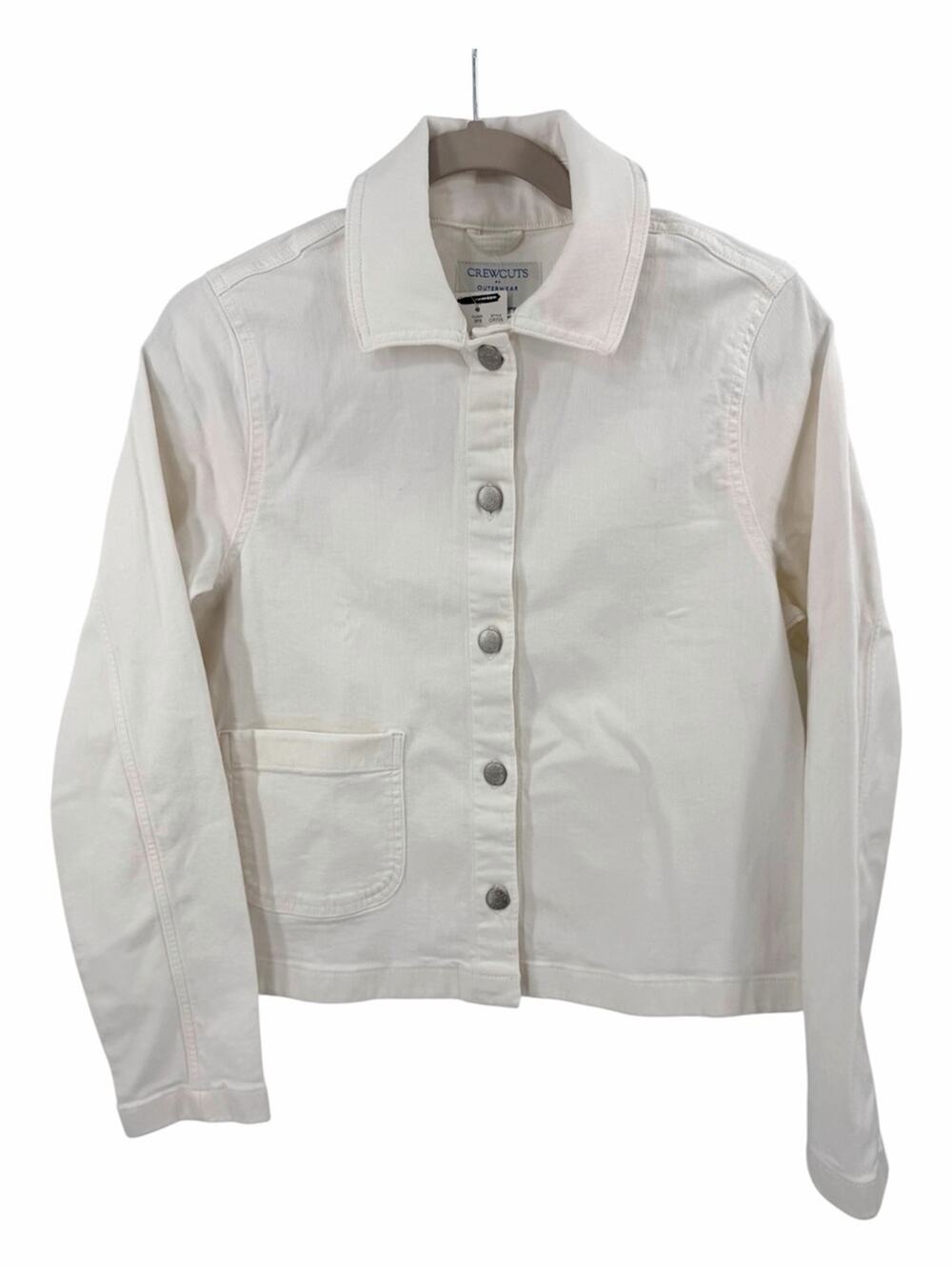 J Crew Girls' white denim jacket Size 14